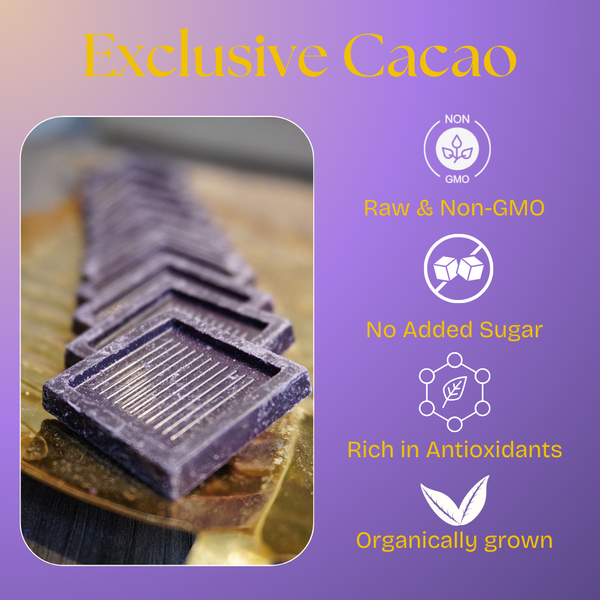 High Flavanol Dark Chocolate | Purple Chocolate | 100% Dark Chocolate | Bitter | Intense