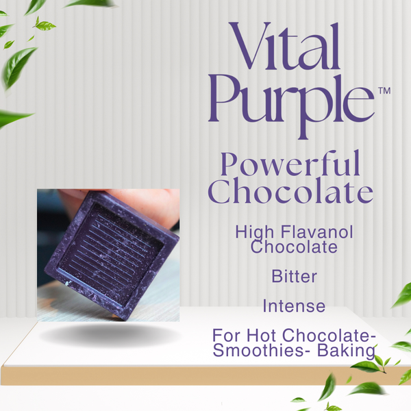 High Flavanol Dark Chocolate | Purple Chocolate | 100% Dark Chocolate | Bitter | Intense