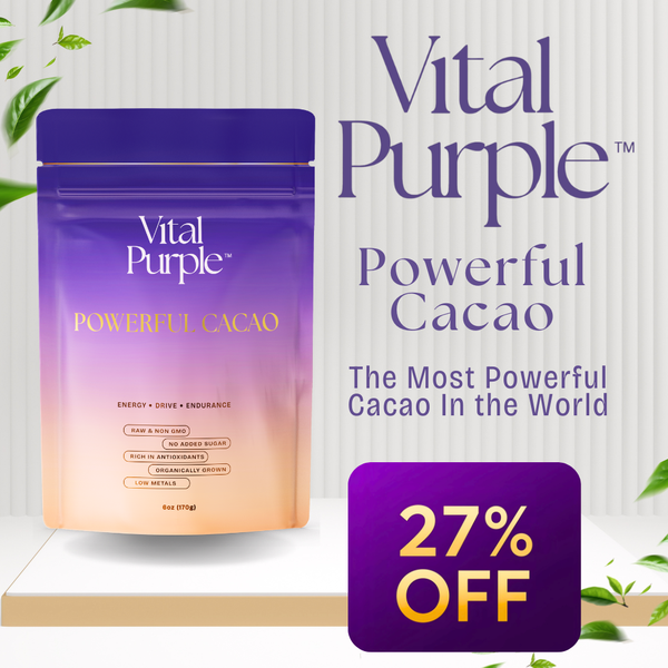 Organic High Flavanol Cocoa Powder | Purple Cacao Powder | 25% Fat