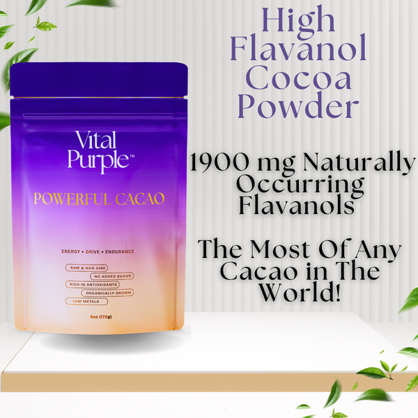 Organic High Flavanol Cocoa Powder | Purple Cacao Powder | 25% Fat
