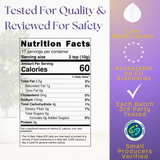 A picture of the nutrition facts of the Vital Purple Cocoa Powder