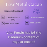 High Flavanol Cocoa Nibs 10 oz | High Antioxidant | Low Cadmium | Raw Cacao | Purple Cocoa - Vital Purple