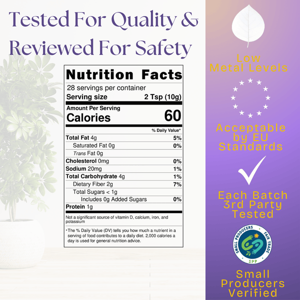 High Flavanol Cocoa Nibs 10 oz | High Antioxidant | Low Cadmium | Raw Cacao | Purple Cocoa - Vital Purple
