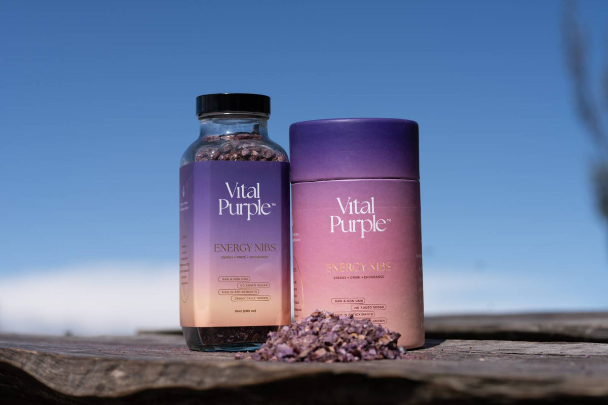 High Flavanol Cocoa Nibs 10 oz | High Antioxidant | Low Cadmium | Raw Cacao | Purple Cocoa - Vital Purple
