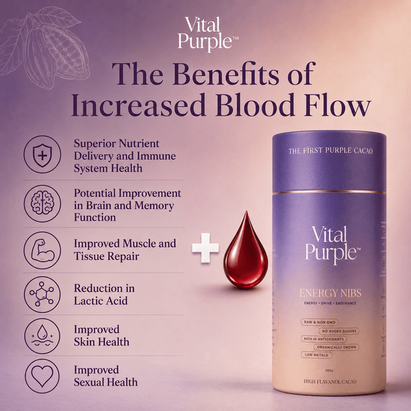 High Flavanol Cocoa Nibs 10 oz | High Antioxidant | Low Cadmium | Raw Cacao | Purple Cocoa - Vital Purple