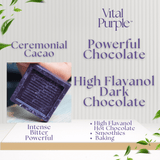 High Flavanol Dark Chocolate | 4 oz | 100% Dark Chocolate | Bitter | Intense - Vital Purple