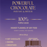 High Flavanol Dark Chocolate | 4 oz | 100% Dark Chocolate | Bitter | Intense - Vital Purple