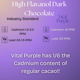 High Flavanol Dark Chocolate | 4 oz | 100% Dark Chocolate | Bitter | Intense - Vital Purple
