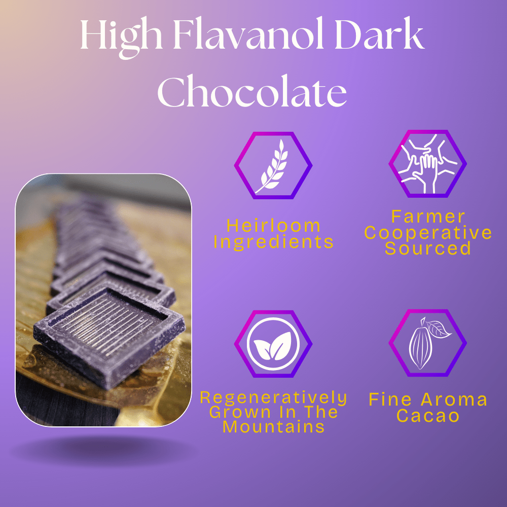 High Flavanol Dark Chocolate | 4 oz | 100% Dark Chocolate | Bitter | Intense - Vital Purple