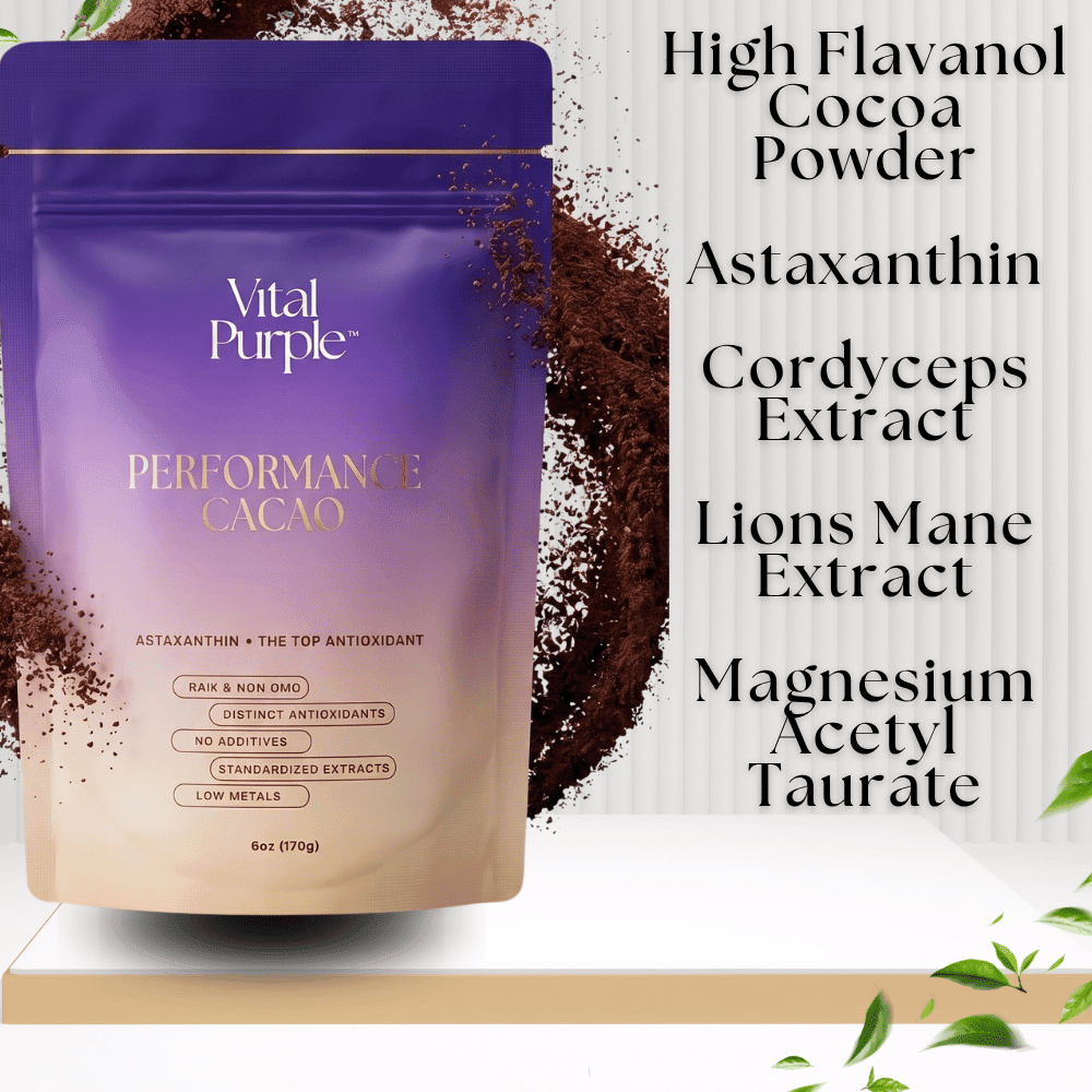 Mushroom Cocoa, Astaxanthin, Cocoa Flavanols, Magnesium Taurate - Vital Purple