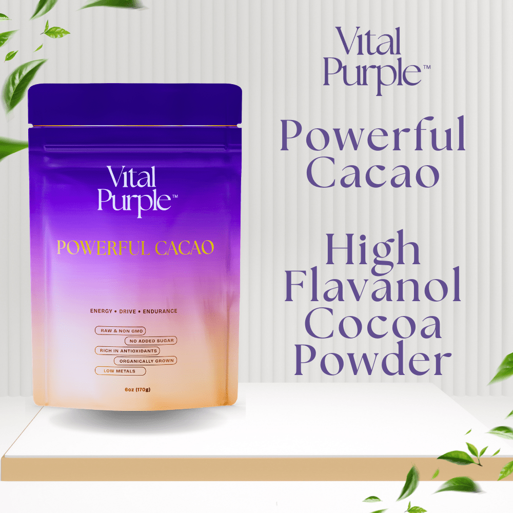 Organic High Flavanol Cocoa Powder | Purple Cacao Powder | 25% Fat - Vital Purple