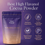 Organic High Flavanol Cocoa Powder | Purple Cacao Powder | 25% Fat - Vital Purple