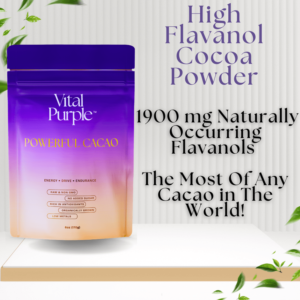 Organic High Flavanol Cocoa Powder | Purple Cacao Powder | 25% Fat - Vital Purple