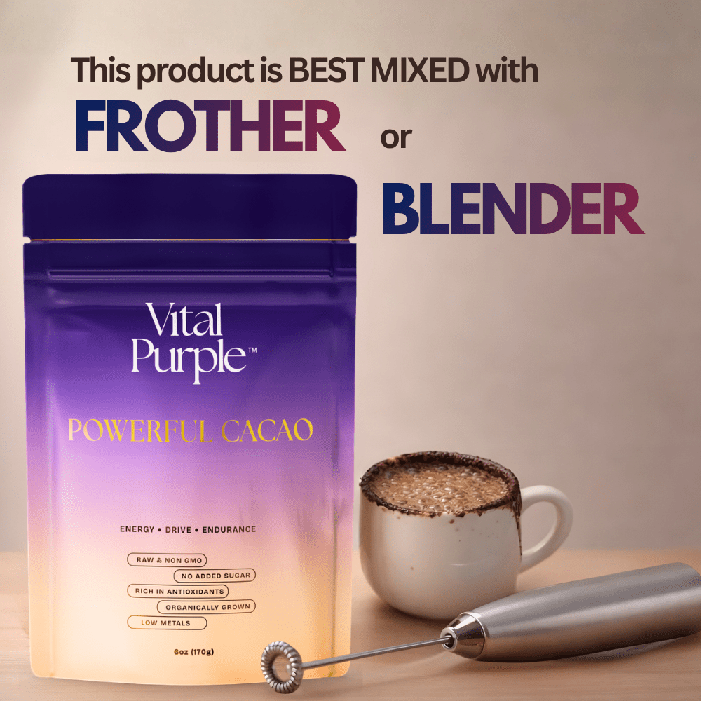Organic High Flavanol Cocoa Powder | Purple Cacao Powder | 25% Fat - Vital Purple
