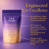 Organic High Flavanol Cocoa Powder | Purple Cacao Powder | 25% Fat - Vital Purple